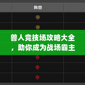 獸人競技場攻略大全，助你成為戰(zhàn)場霸主！