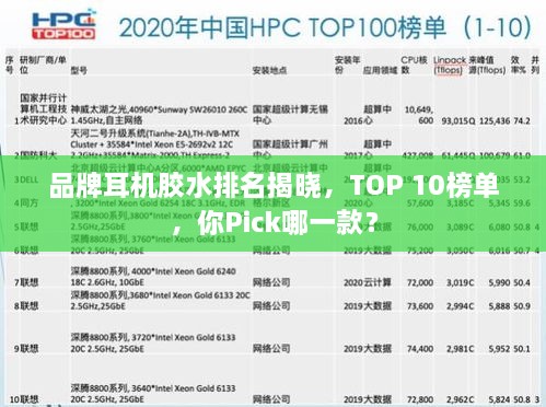 品牌耳機(jī)膠水排名揭曉，TOP 10榜單，你Pick哪一款？