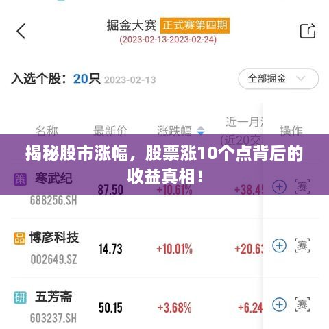 揭秘股市漲幅，股票漲10個(gè)點(diǎn)背后的收益真相！